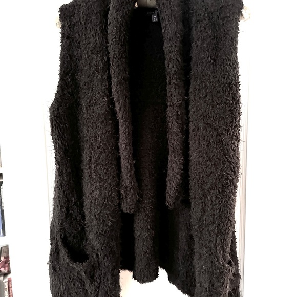 Olivia Sky Sweaters - Sweater vest black fuzzy